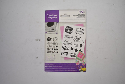 Crafters Companion Stamps Set Enjoy Your Day 15 Piece Set For Confetti Box/Cube