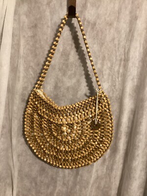 The Sak Montara Wood Beaded Summer Bag Tropical Beachy