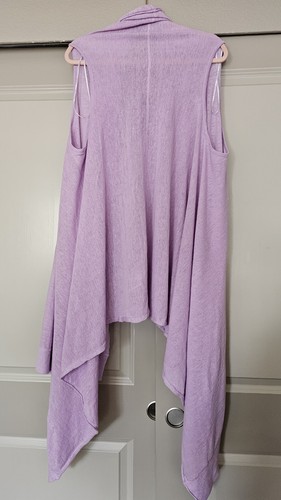 Donna Karan 100 Linen Draped Vest Purple. Size XS-S. NEW WITH TAGS  - Picture 6 of 6