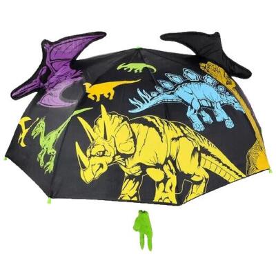 RI One Kids 30'' Dinosaur Umbrella with Green Dino Claw Hand Handle