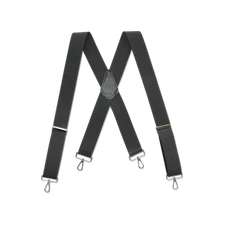 Mens Suspenders 2 Inch X style Black Industrial Strong Material Made in USA