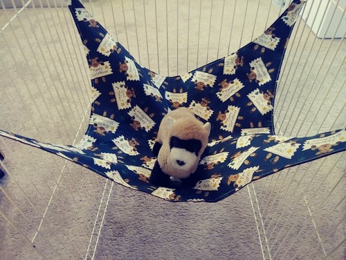 Ferret Christmas Hammock - Reindeer Holding Holiday Signs - 14" x 15"