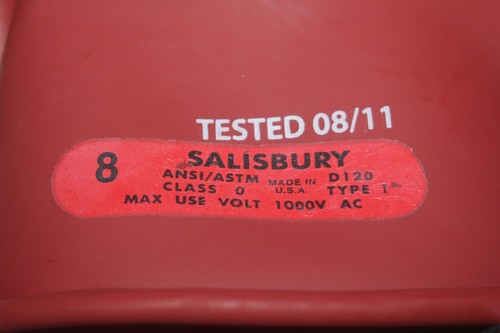 Salisbury Rubber Lineman's Electrical Gloves Size 8 E0011R/8 - Picture 5 of 6