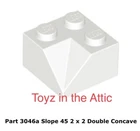 Lego 1x 3046a White Slope 45 2 x 2 Double Concave Rare Set Piece! 6927