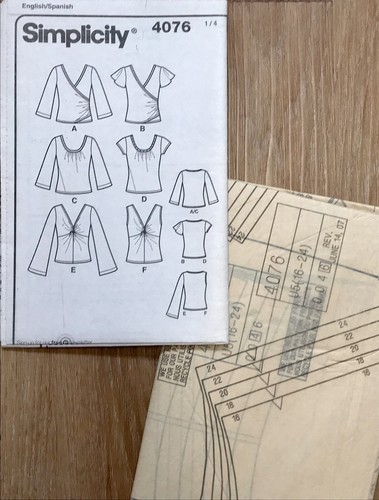 Simplicity 4076 Misses Knit Tops Uncut Sewing Pattern Size 16 - 24 - Bild 3 von 3