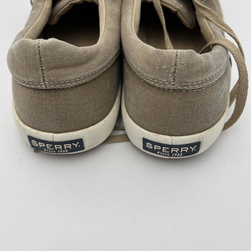 Sperry Top Sider Mens Wahoo Lace Up Sneaker Shoes Beige STS14358 Size 12W Used - Picture 11 of 22