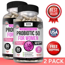 (2 Pack) Women's Probiotic 50 Billion Natural Digestive Immune Gut Health