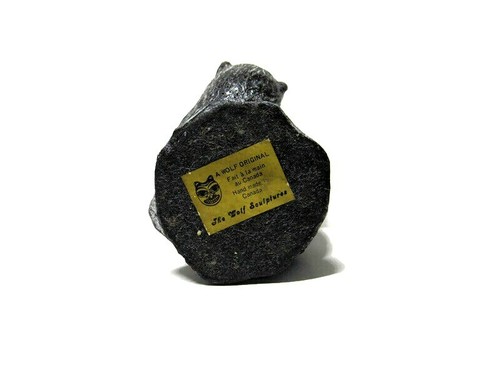 The Wolf Sculptures Tumbling Bears Carved Soapstone Canada Vintage - Picture 12 of 12