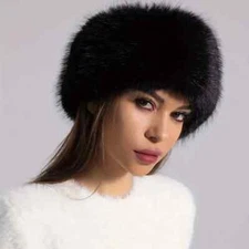 Women's Faux Fur Headband Ski Classic Cossack Russian Hats Winter Furry Headwrap