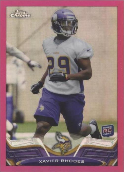 Xavier Rhodes Muthead 2013 Topps Chrome - Xavier Rhodes #119 BCA Pink Refractor /399 (RC) for ...