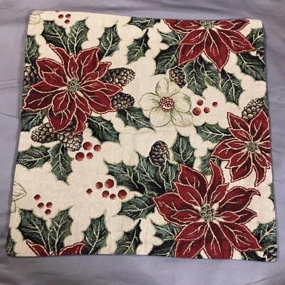 Emme Home Textiles Pillow Cover Case Red Green Gold 16.5 x 17 in Christmas Star - Image 1 of 4