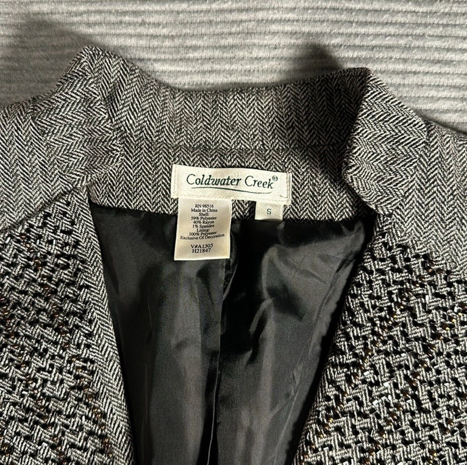 Chaleco Coldwater Creek para mujer S espiga con cuentas botón delantero Foto 3 de 4