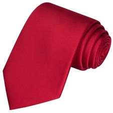 Solid Satin Tie Pure Color Necktie Mens Ties  Gift Box Red