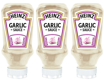 3 HEINZ GARLIC SAUCE Bottles 420g 14.8 oz