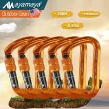 30KN Heavy Duty Screwgate Locking Carabiner D-Ring Clip Hook for Climbing Caving