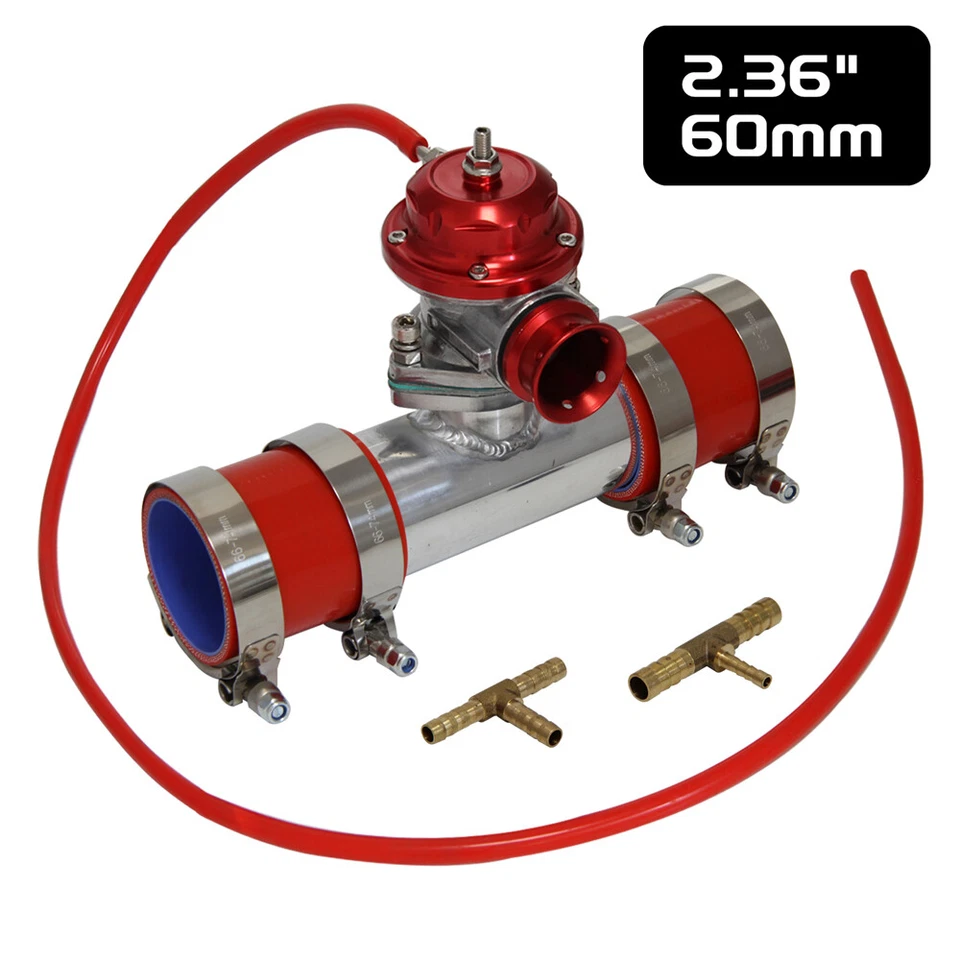 30PSI Blow Off Valve BOV +Type RS 2.36" Flange Pipe Adapter Silicone Hose Kit — 第 3/4 张图片