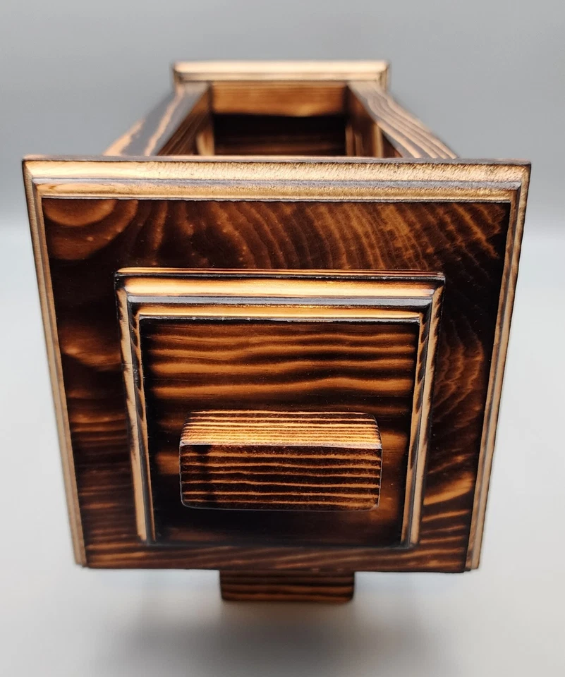 Decorative Rustic Farmhouse Wood Lantern Centerpiece Handmade - Image 4 of 4