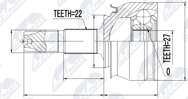 NPZ-FT-050 NTY Joint Kit, drive shaft for FIAT,LANCIA,OPEL,VAUXHALL
