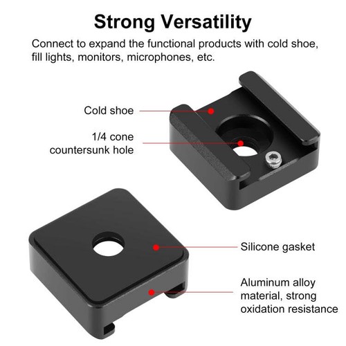 PULUZ Expand Cold Shoe Mount Adapter Microphone Flash Light Aluminum Alloy Holde - Afbeelding 3 van 7
