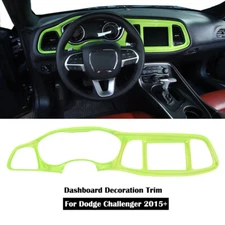 Green Console Dashboard Navigation Panel Trim Cover for Dodge Challenger 2015-23