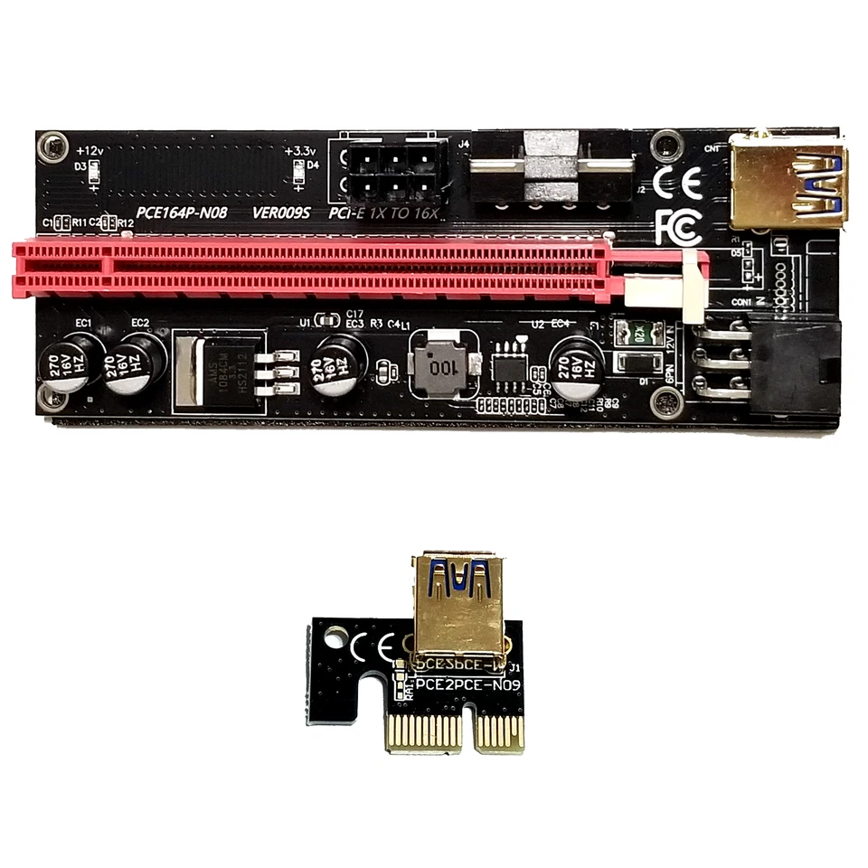 MintCell 6 Pack of V009S 6 PIN PCI-E Express 1X to 16X 60cm Riser GPU Mining - Image 3 of 3