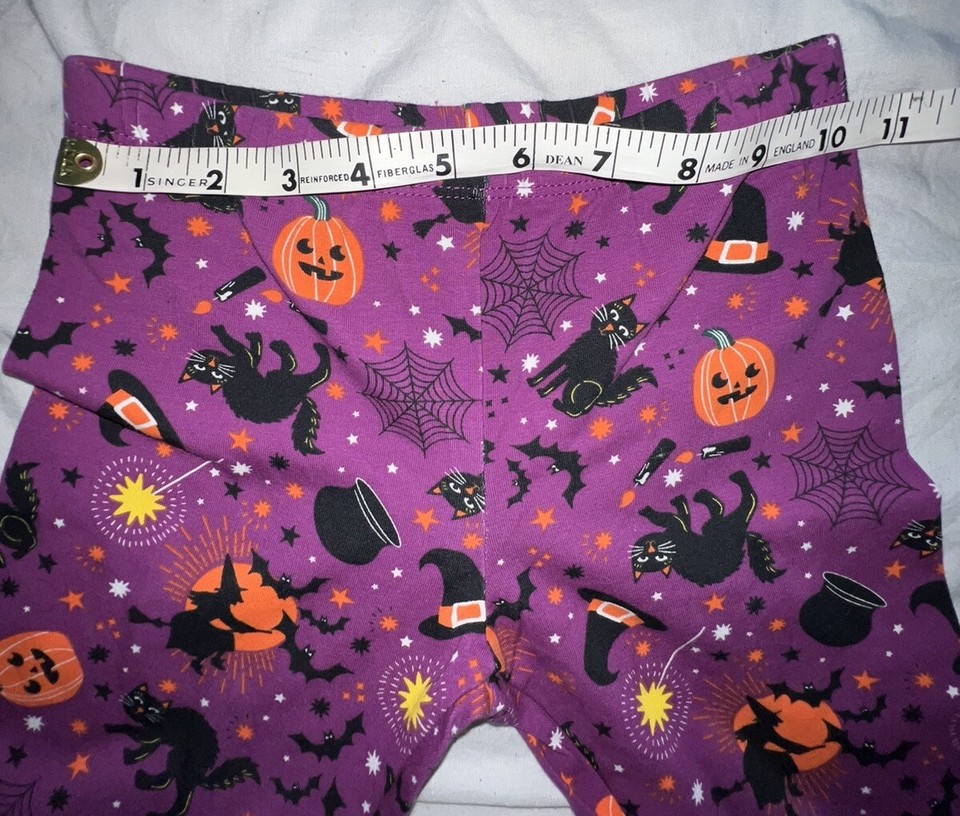 The Children's Place Girls Purple Halloween Leggings Pumpkin Cat Witch