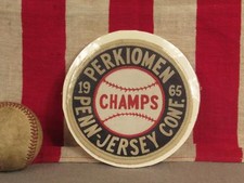 Vintage 1965 Perkiomen School Baseball Champs Patch Penn-Jersey Conference 5"