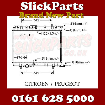 CITROEN BERLINGO RADIATOR 1.1 1.4 1.6 1.9 Di 2.0 HDi 2002 > 2008 UNIVERSAL *NEW*