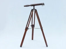 18" Inch Working Telescope With Wooden Tripod - Vintage Marine Scope Handmade