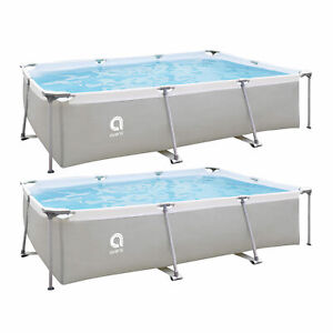 JLeisure 10 x 6.5 Ft Above Ground Rectangular Steel Frame Swimming Pool (2 Pack) - Click1Get2 Price Drop
