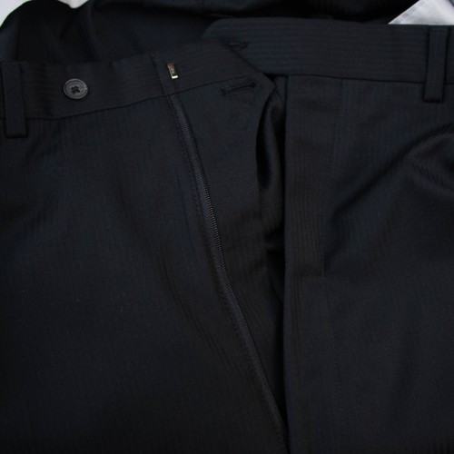 Jack Victor Suit Blazer 52 Pants 53x29 Black Pinstripe Fine Wool Custom Tailored - Picture 15 of 17