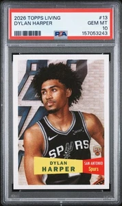Graded 2026 Topps Living Dylan Harper #13 Rookie RC Card