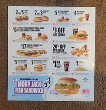 Jack In The Box Coupons One Sheet Of 12 Exp. 4/6/26