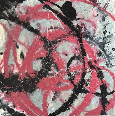 #ad #ad Pressure Lines – Original Abstract Resin Painting on Wood Panel 26” x 26” $244.00