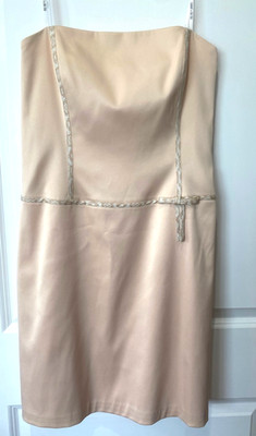 Vtg Sz 12 Saks Laundry Shelli Segal Peach Strapless Champagne Cocktail Dress