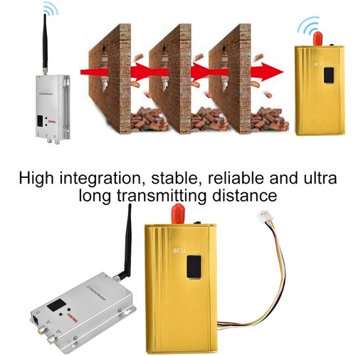 1.2G 1.5W Wireless Audio Video Transceiver CCTV Monitoring Transmitter & Rec NEW - Afbeelding 5 van 8
