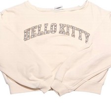 " Cream Cropped Crewneck Sweatshirt Women's Small