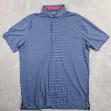 Greyson Golf Polo Shirt Mens Large Blue Geometric Performance Stretch Athleisure