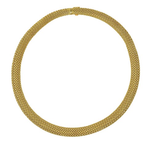 Tiffany & Co. 2000er 18 Karat Gelbgold Vintage Somerset geflochtenes Halsband Halskette - Bild 10 von 10
