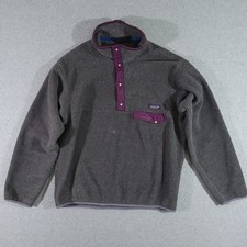 Vintage 90s Men  s L Patagonia Snap-T Fleece Made In USA Gray Purple