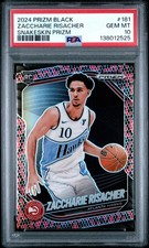 138012525 Zaccharie Risacher 2024 Panini Prizm Black #181 Snakeskin RC PSA 10