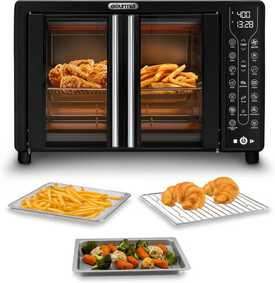 French Door Air Fryer   25 Qt Large Capacity Convection Oven, Fryforce 360°, Dig