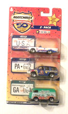 2002 Matchbox Across America 3 Pack 50th Birthday Series USA, PA, GA