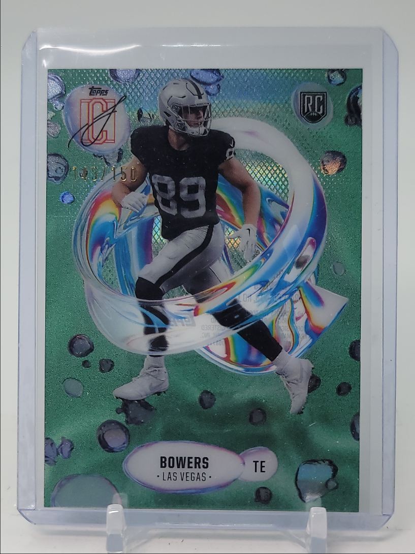 BROCK BOWERS 2024 TOPPS SIGNATURE CLASS ROOKIE FLUIDITY GREEN RC /150 Q2472