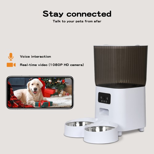Pawz 5L Automatic Pet Feeder Double Camera Cat Dog Smart Wifi App Food Dispenser - Picture 2 of 12