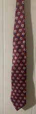 Paul Frederick Men Designer 100% Silk Stylish Necktie Tie Maroon Floral