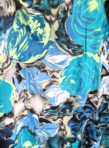 M&CO BLUE FLORAL 100% COTTON SKATER SUN DRESS UK20 POCKETS STRAPPY - Picture 3 of 8