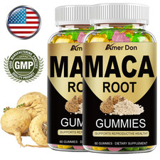 Organic Maca Root 120 Gummies 200mg, Peruvian Maca Extract for Men  Women
