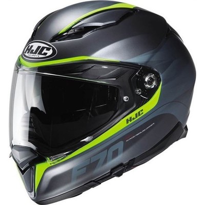 HJC Adult's F70 Feron Motorcycle Helmet  Matte Grey/Flo Green - S - 0880-1033-04