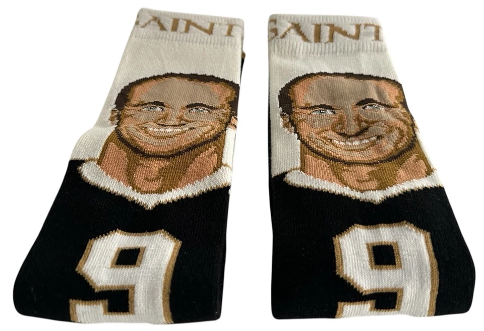 Calcetines New Orleans Saints NFL DREW BREES grandes EE. UU. 10-13 Reino Unido 9-12 UE 43-48 Foto 3 de 4